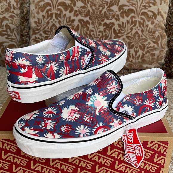 Vans Classic Slip On Vans Crew Floral/Red WMNS - Picture 9 of 16